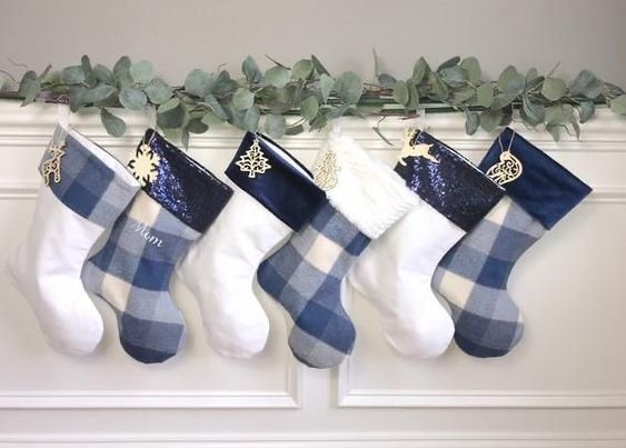 Blue and White Christmas Stockings