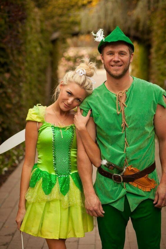 couple dressed as peter pan and tinkerbell